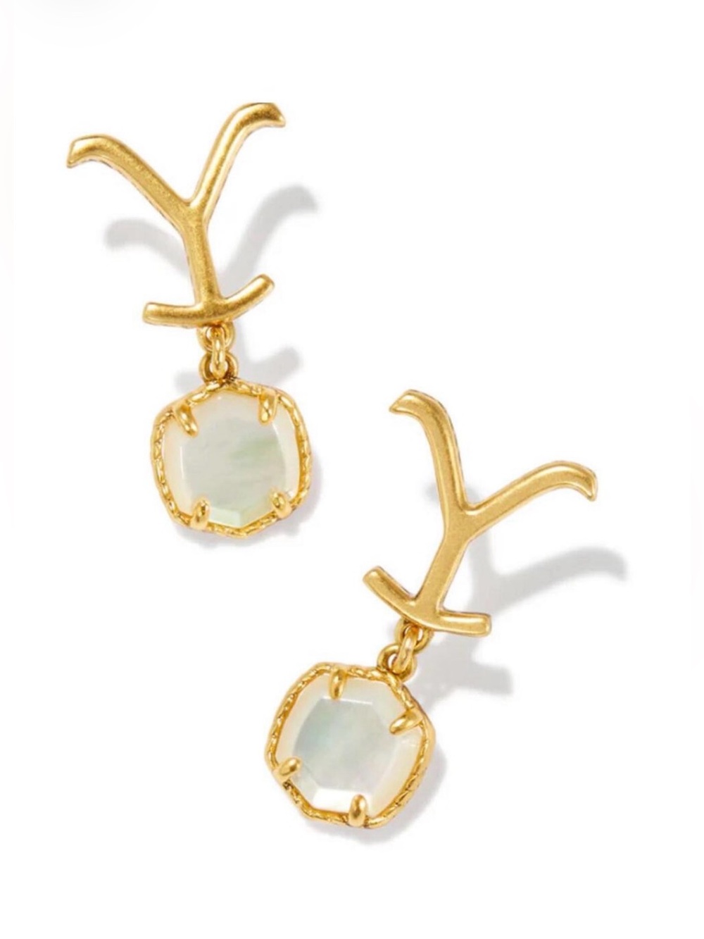 Kendra Scott x Yellowstone Dutton Drop Earrings in vintage gold